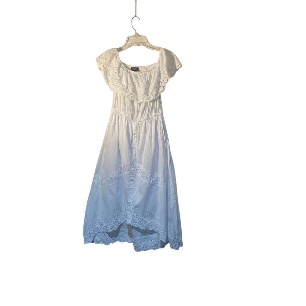 J. Glee women’s eyelet lace on/off shoulder Prairie style dress small